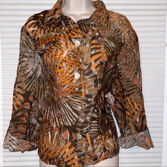 Ruby Rd. Jacket / Blouse Button Down Top - Picture 3 of 8